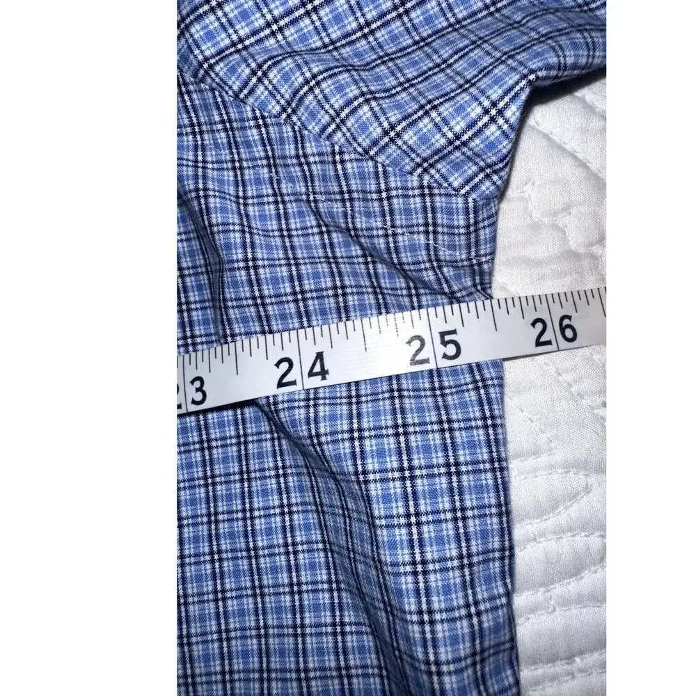 Ralph Lauren Mens XL Button Down Shirt Blue White Gingham Check Long Sleeve - Picture 8 of 9